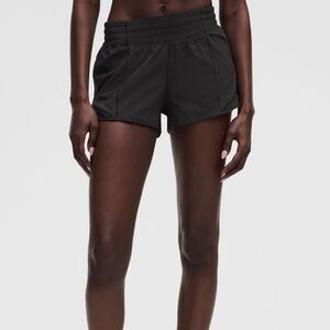 Black Lululemon Hotty Hot High Rise 2.5 Shorts